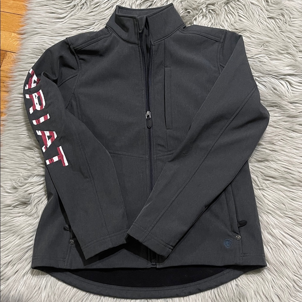 Ariat Charcoal Softshell Jacket with Red Accents - image 2